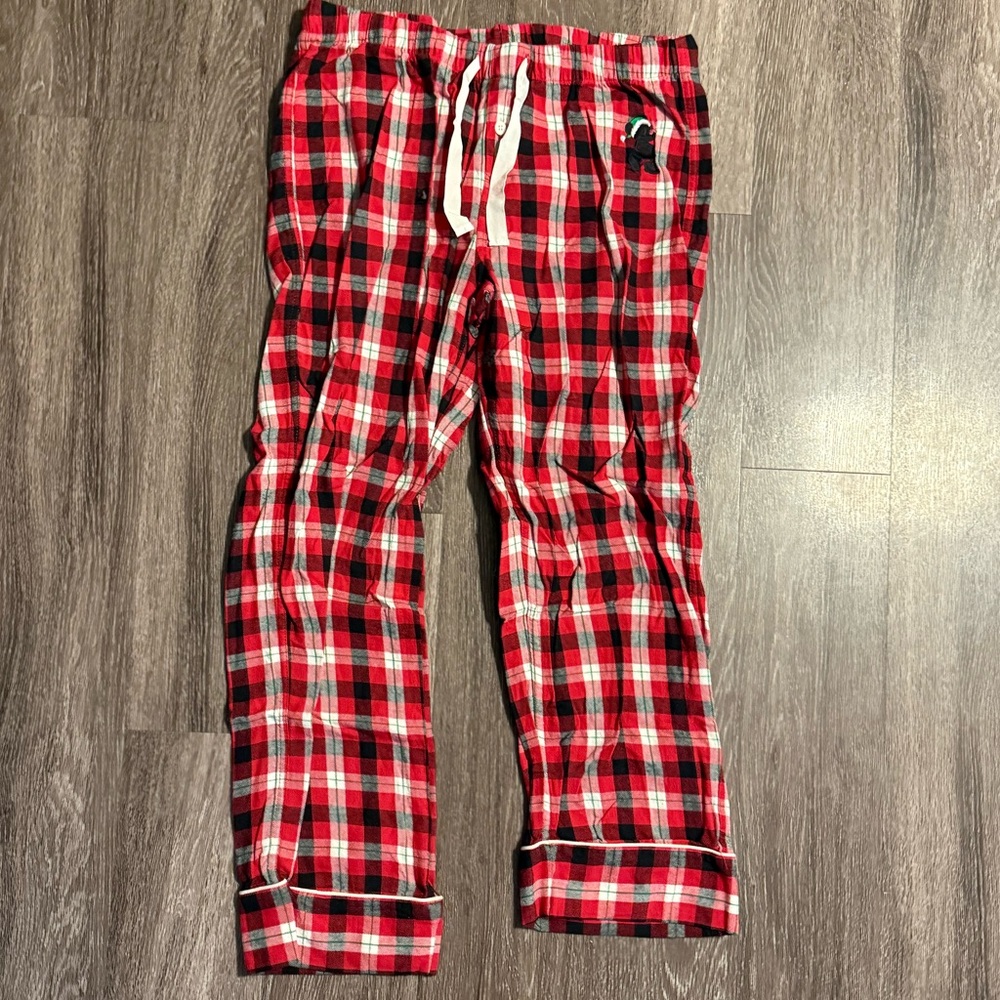 Disney | Red and Black Plaid Women's Pajama Pants with Minnie Mouse Embroidery